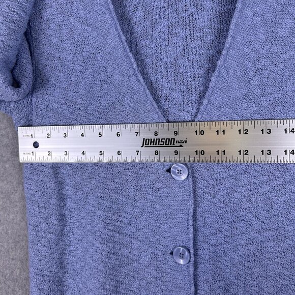 J.Jill Cardigan Women Small Blue Slub Textured Button Front V-Neck Comfy Casual - Picture 6 of 11